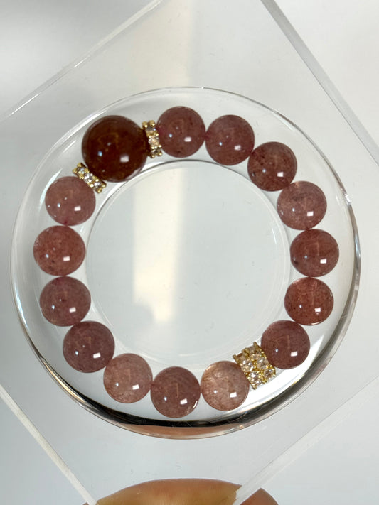 Berry Bliss Strawberry Quartz Bracelet