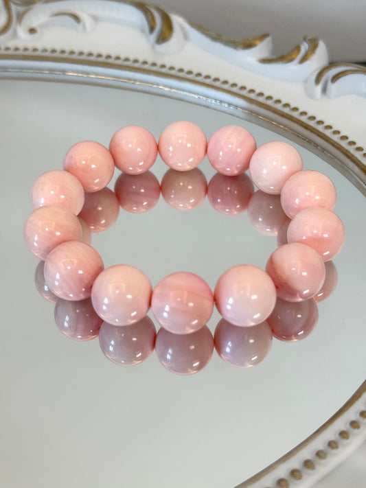 Seaside Serenity Pink Shell Stone Bracelet