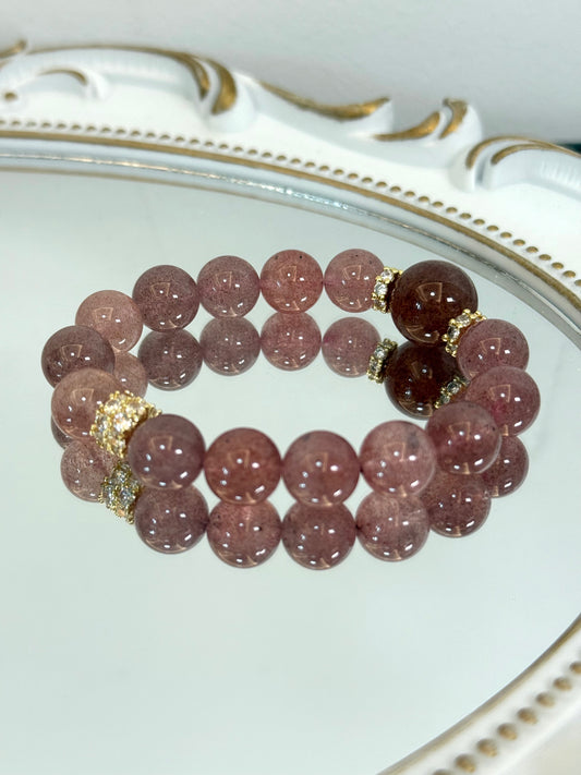 Berry Bliss Strawberry Quartz Bracelet
