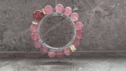 Berry Bliss Strawberry Quartz Bracelet
